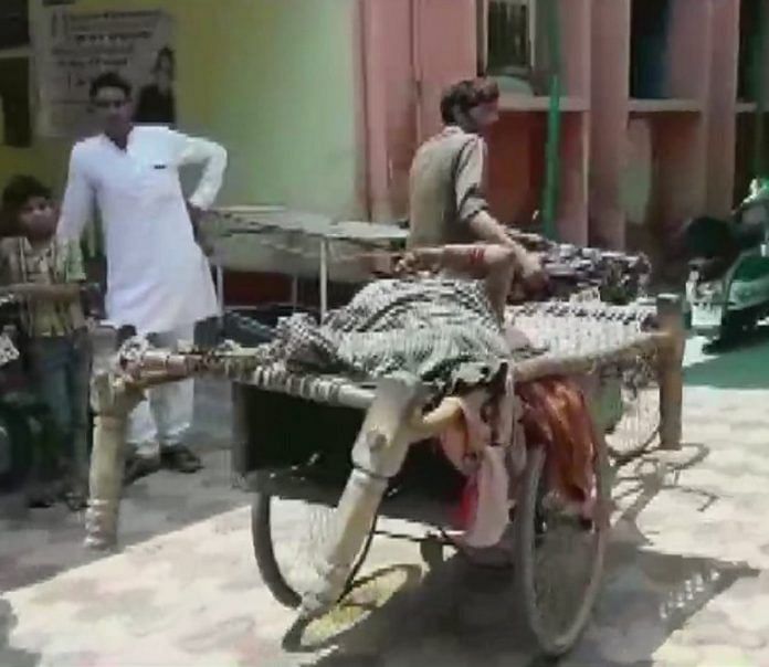 women on pullcart