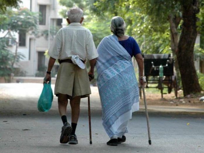 old mother and father