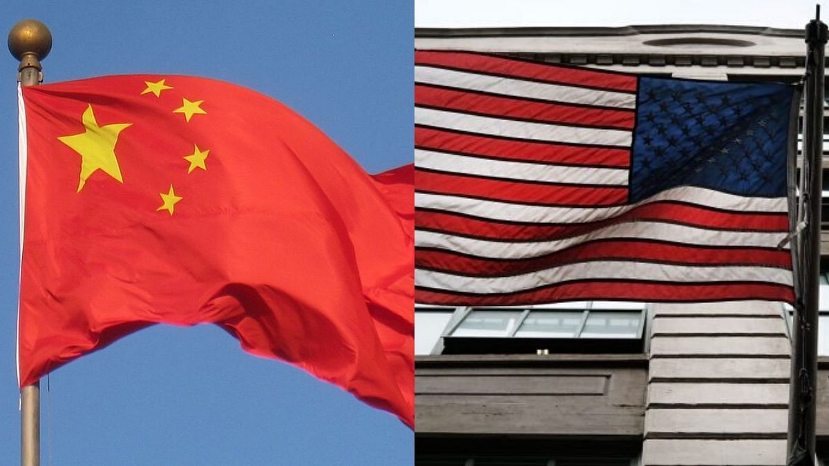 चीन और अमेरिका का झंडा.