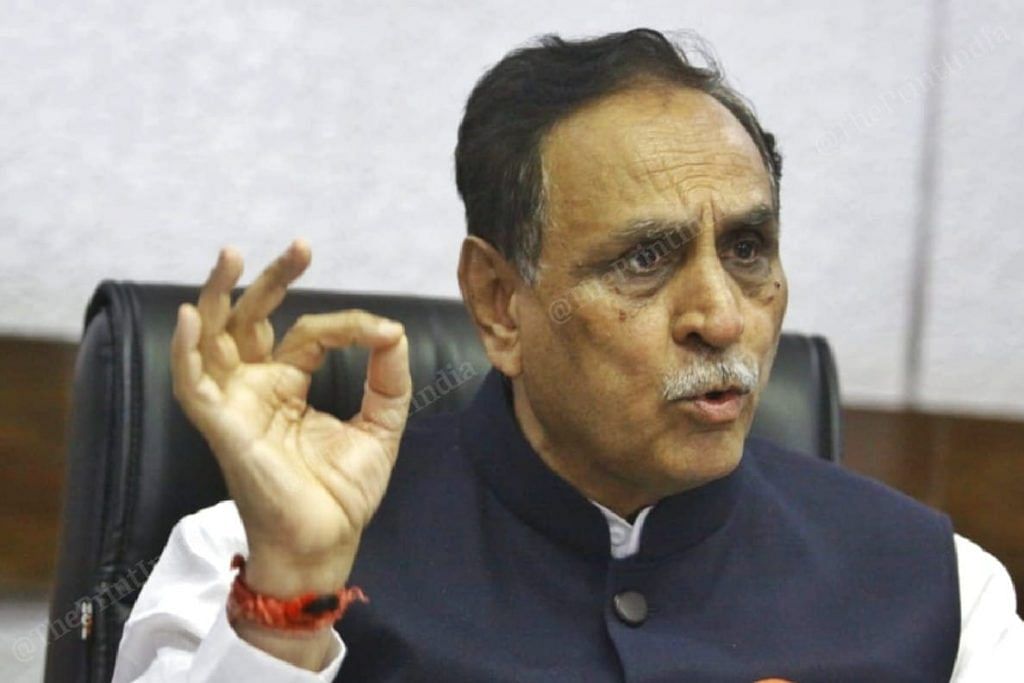 मुख्यमंत्री ने दावा किया कि गुजरात में कोविड पूरी तरह से नियंत्रण में है/फोटो: प्रवीण जैन/दिप्रिंट
