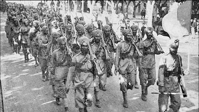 प्रथम विश्व युद्ध के दौरान फ्रांस में लुधिआना की XV रेजिमेंट के आगमन को दर्शाने वाला एक फ्रांसीसी पोस्टकार्ड | विकिमीडिया कॉमन्स