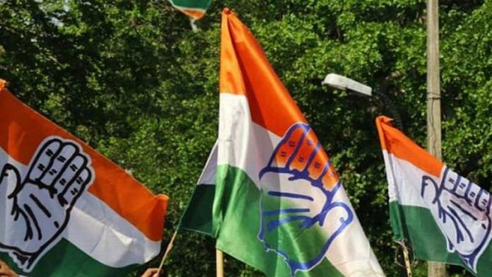 कांग्रेस के झंडे | प्रतिनिधि छवि | फोटो: सूरज सिंह बिष्ट | छाप