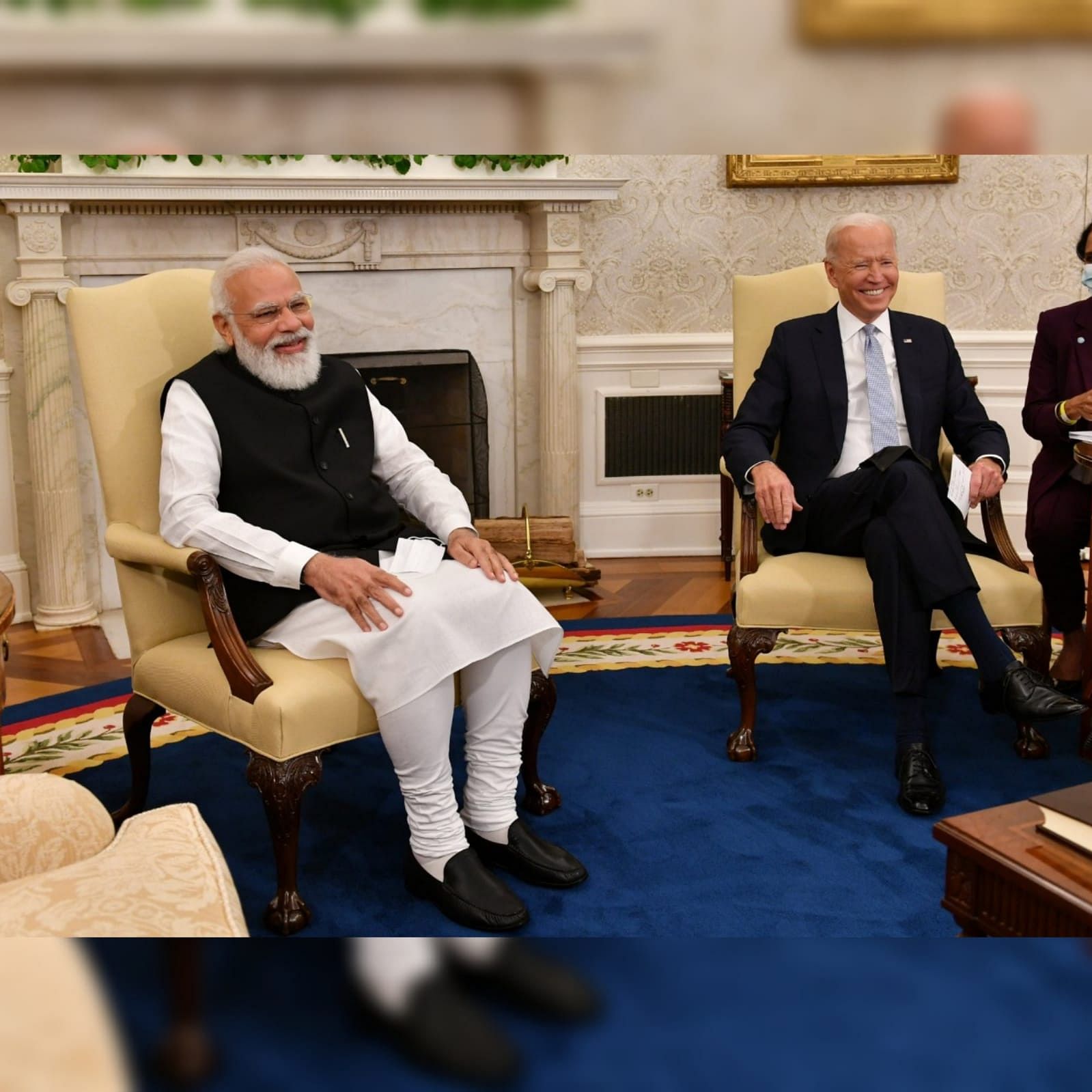 व्हाइट हाउस में प्रधानमंत्री नरेंद्र मोदी के साथ पहली बार जो बाइडन की बैठक/ फोटो: ट्विटर