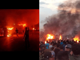मणिपुर में आदिवासियों के आंदोलन के दौरान हिंसा भड़कने और आगजनी की तस्वीरें | ट्विटर @MangteC