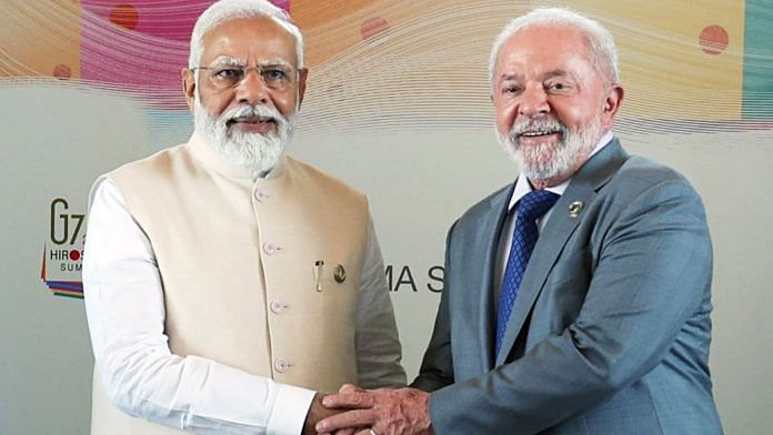प्रधानमंत्री नरेंद्र मोदी ने ब्राजील के राष्ट्रपति इनासियो लूला डा सिल्वा के साथ रविवार को विविधि विषयों पर सार्थक वार्ता की | एएनआई