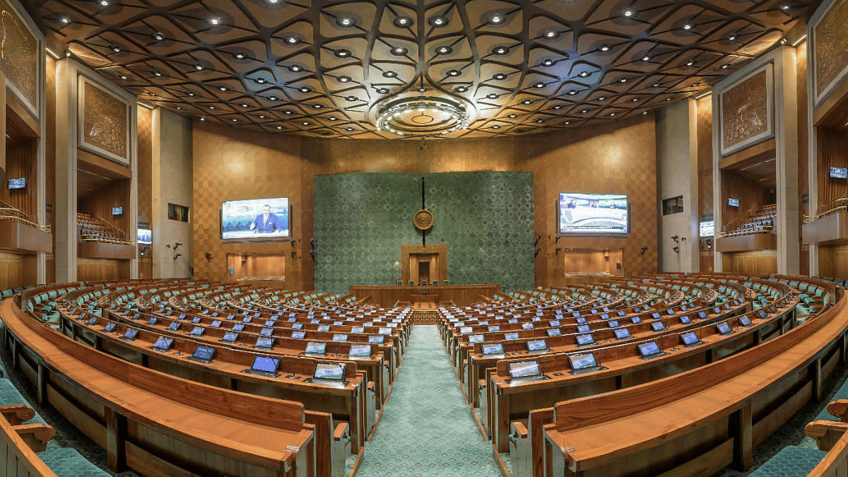 नए संसद भवन के अंदर की तस्वीर | फोटो: ANI