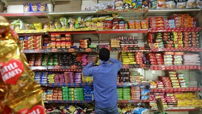दिल्ली में एक स्थानीय किराना स्टोर की प्रतिकात्मक तस्वीर | मनीषा मंडल/दिप्रिंट फाइल फाटो