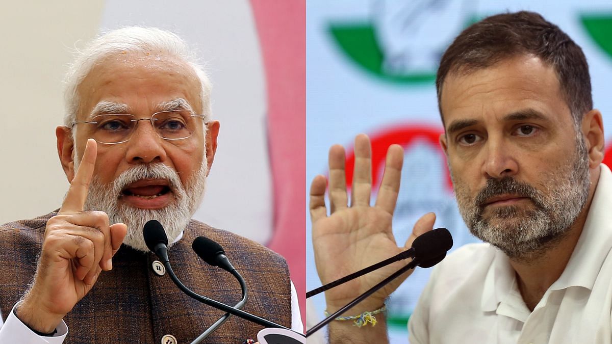प्रधानमंत्री नरेंद्र मोदी (बाएं), कांग्रेस नेता राहुल गांधी (दाएं) | फोटो: सूरज सिंह बिष्ट/दिप्रिंट