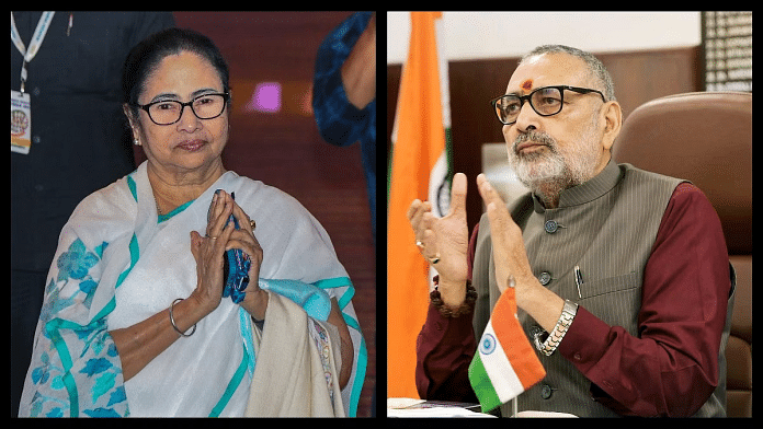 पश्चिम बंगाल की मुख्यमंत्री ममता बनर्जी और केंद्रीय ग्रामीण विकास मंत्री गिरिराज सिंह | फाइल फोटो एएनआई