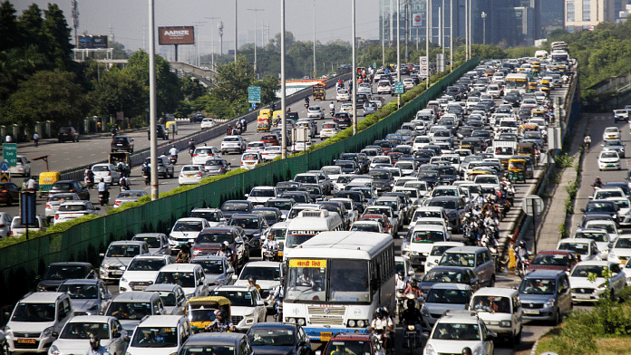 दिल्ली के ट्रैफिक की प्रतिकात्मक तस्वीर | एएनआई