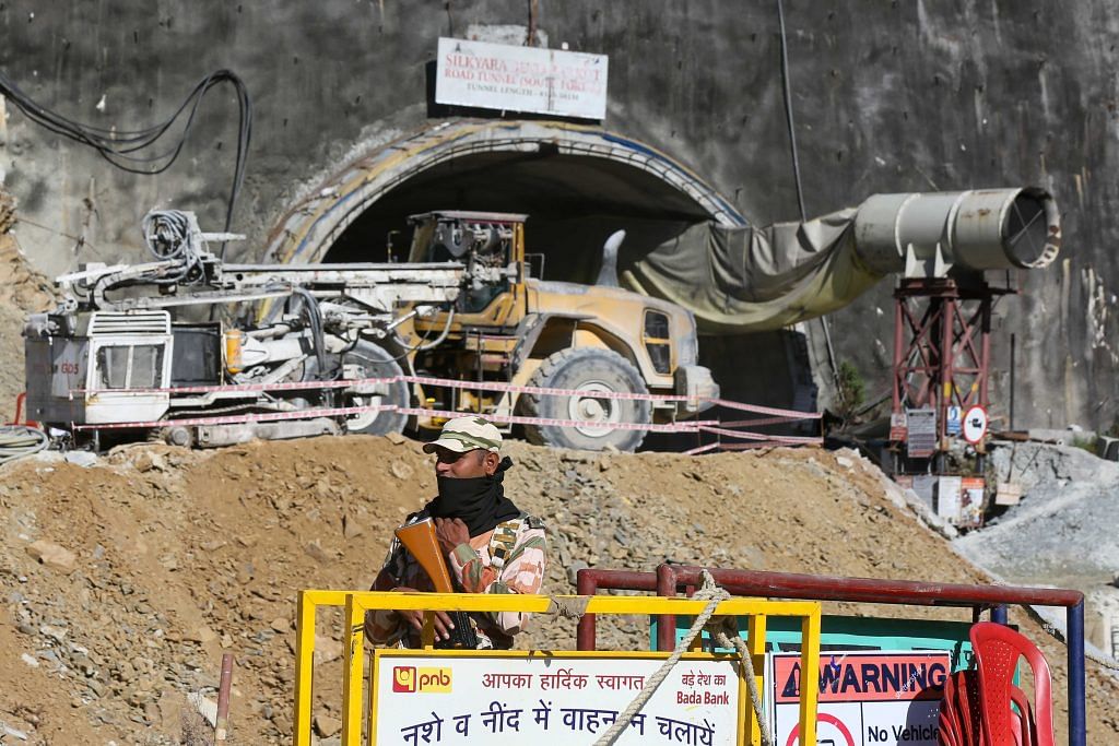 Rescue operations underway at the under-construction Silkyara tunnel | Suraj Singh Bisht | ThePrint