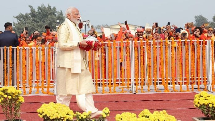 अयोध्या के राम मंदिर में प्रधानमंत्री नरेंद्र मोदी | फोटो: प्रवीण जैन/दिप्रिंट