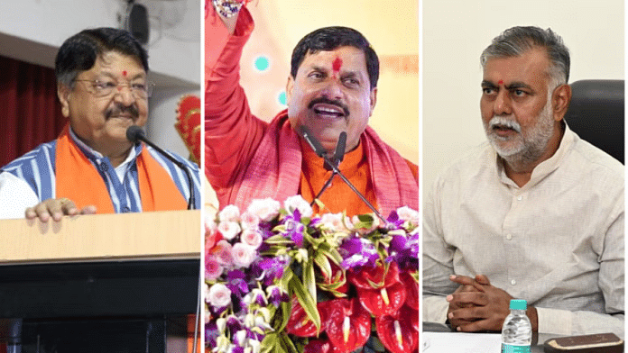 मध्य प्रदेश के CM मोहन यादव (बीच में) और उनके दो कैबिनेट मंत्री कैलाश विजयवर्गीय और प्रहलाद सिंह पटेल | फोटो: एक्स