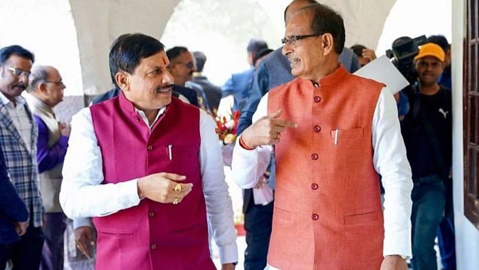 मध्यप्रदेश के मुख्यमंत्री मोहन यादव और पूर्व सीएम शिवराज सिंह चौहान | फाइल फोटो/एएनआई