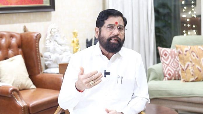 महाराष्ट्र के मुख्यमंत्री एकनाथ शिंदे दिप्रिंट से बातचीत के दौरान