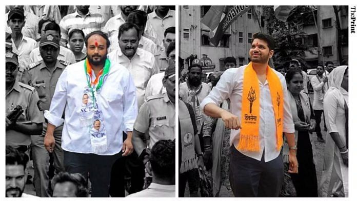 महाराष्ट्र चुनाव में इस हाई-प्रोफाइल निर्वाचन क्षेत्र में एनसीपी के मौजूदा विधायक जीशान सिद्दीकी (बाएं) का मुकाबला उद्धव ठाकरे के भतीजे वरुण सरदेसाई से है | क्रेडिट: एक्स/पूर्वा चिटणीस