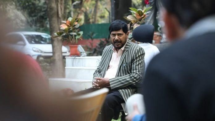 रामदास अठावले दिप्रिंट से बातचीत के दौरान