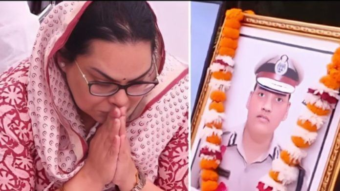 आईएएस अफसर अमनीत पी. कुमार और उनके दिवंगत पति वाई. पुरन कुमार | फोटो: स्पेशल अरेंजमेंट