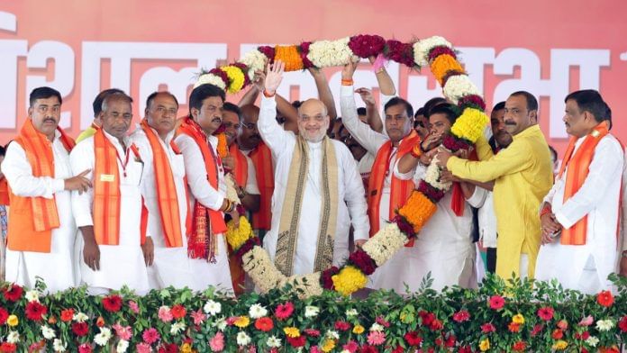 बिहार में एक रैली के दौरान केंद्रीय गृह मंत्री अमित शाह | फोटो: एएनआई