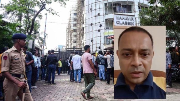 मुंबई के पवई में वह बिल्डिंग जहां 17 बच्चों को बंधक बनाया गया था; इनसेट: रोहित आर्य | एएनआई